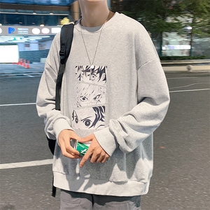 S6176-P28 加绒款-P33 秋季圆领卫衣男大码韩版宽松长袖外套图片