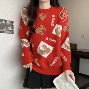 福字女士秋冬针织衫新年款舒适休闲