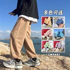 春季新款！港风多色宽松束脚抽绳休闲裤子313A-1-NK23-P35控价48，男装休闲裤，星座808A-1