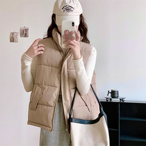 秋冬棉马甲女短款新款韩版宽松立领坎肩背心马夹棉服C325-P50图片
