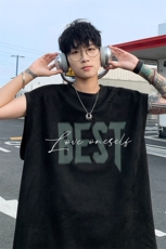 ！2025夏季新款男士潮牌麂皮绒背心情侣无袖T恤TLBX02特P18，男装背心/马甲，电商B220