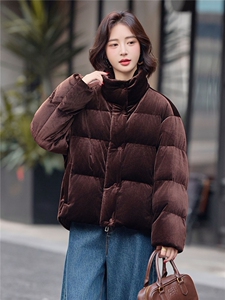 立领短款面包服羽绒服女2025冬季新款小个子加厚保暖巨好看外套图片