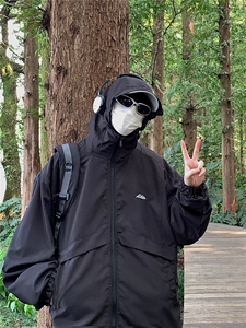 连帽工装潮流外套休闲宽松山系冲锋衣  GF35 P58图片