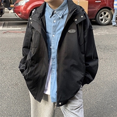 1克莱因蓝冲锋衣男外套男中性风宽松抽绳装饰连帽JK7569P75控99，女装短外套，星座226-2