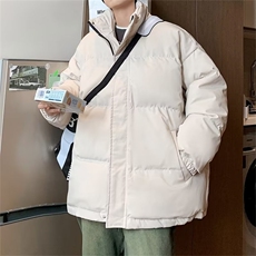 日系冬季立领棉衣男潮流宽松面包服外套ins加绒加厚棉服W5467-P65，男装棉衣，星座512-2