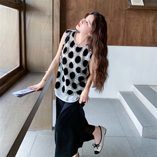 法式轻熟风套装裙女2025夏新款复古气质无袖蕾丝上衣半身裙两件套，女装套装/套裙，2C029