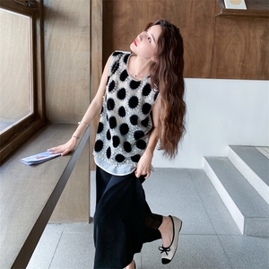 法式轻熟风套装裙女2025夏新款复古气质无袖蕾丝上衣半身裙两件套图片