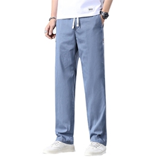 2025啄木鸟刺绣春夏新款冰丝薄款休闲裤百搭长裤，男装休闲裤，星座505-2（原电商A260-1)