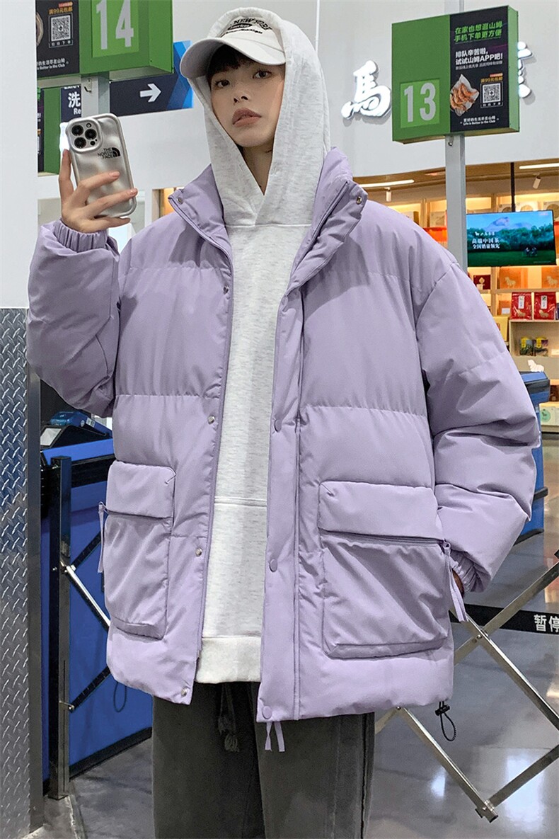 冬上新加棉纯色棉服潮中性风立领棉衣外套男女8349-P115控价158,男装棉衣,电商A441-1