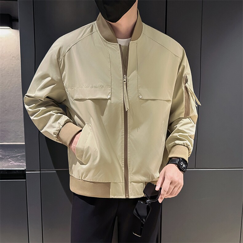 新款社会小伙秋装男时尚工装夹克男店主外套JK801-P78控128灰色,男装夹克,星座301B-1