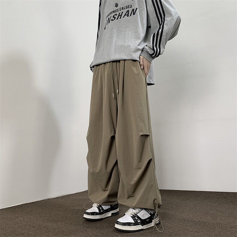 美式伞兵工装裤男秋季潮牌褶皱百搭直筒裤休闲阔腿裤子K0618-P43,男装工装外套,星座308B-2