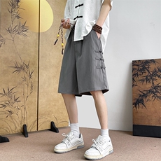 8XL-M特大码风短裤男邹布冰丝五分裤新中式裤子男DK1525P25，男装牛仔裤，电商D206-1