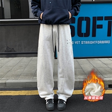 加厚加绒银狐绒65棉弯刀裤男安哥拉红直筒裤K1297J加绒-特P40控78，男装卫衣，电商A001