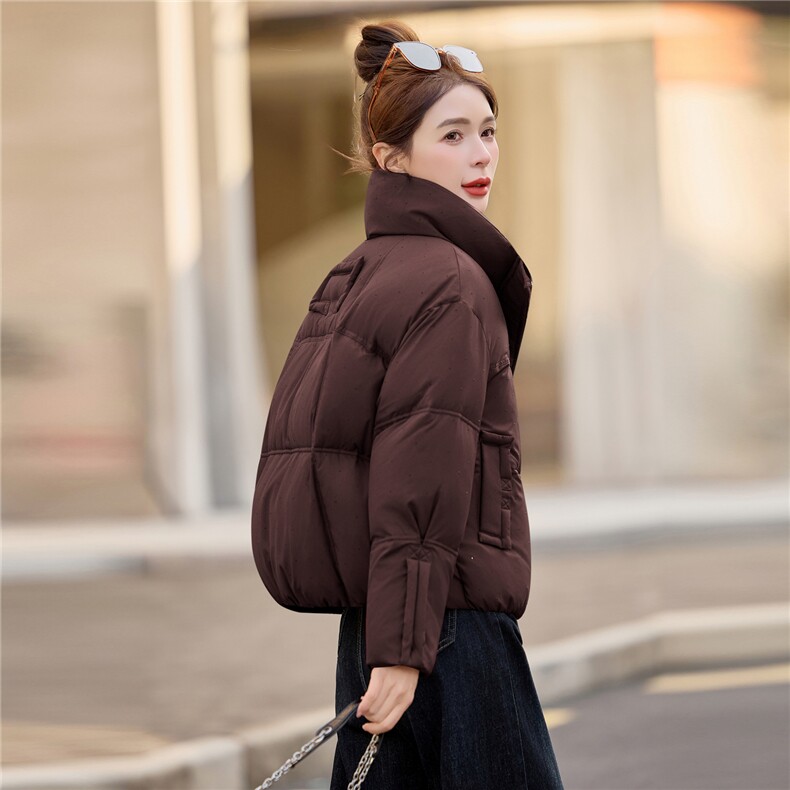 时尚烫钻立领白鸭绒羽绒服女2025冬新款加厚保暖,女装羽绒服,余墨