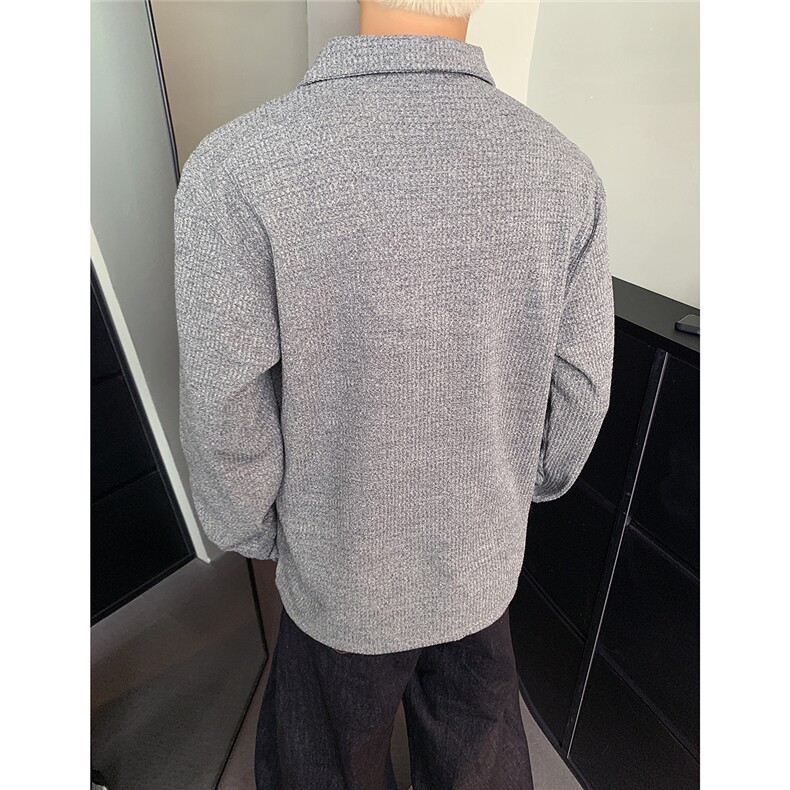 原版品质面料一片领正肩POLO衫男款秋季亨利领长袖T恤w308-p38,男装Polo衫,电商C307