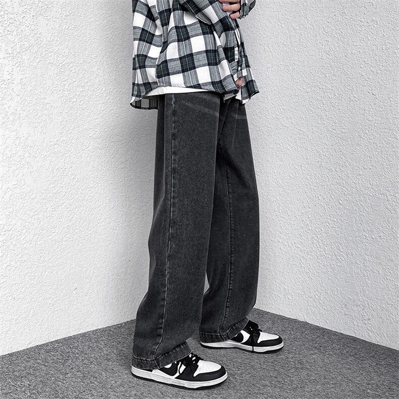 秋季复古牛仔裤直筒宽松裤子垂感拖地vibe风炸街男裤K153P45控78,男装牛仔裤,电商A102B
