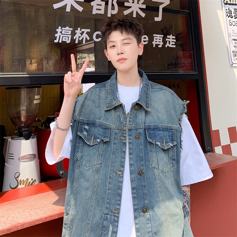 港风中性风小香风潮牛仔马甲背心228-1-1508-P70,男装背心/马甲,星座228-1