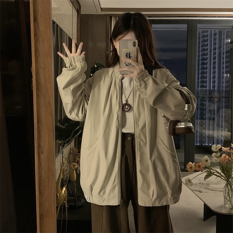 2024年新款港风美式潮流宽松百搭立领风衣夹克外套女JK1261-P75,男装夹克,星座313A(原308A-2)