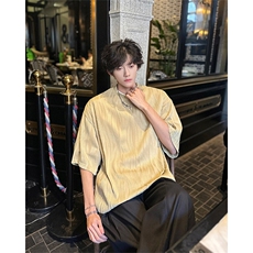 8XL-M特大码夏季短袖冰丝皱感透气T恤男潮垂感宽松半袖DX305P45，男装T恤，电商D206-1