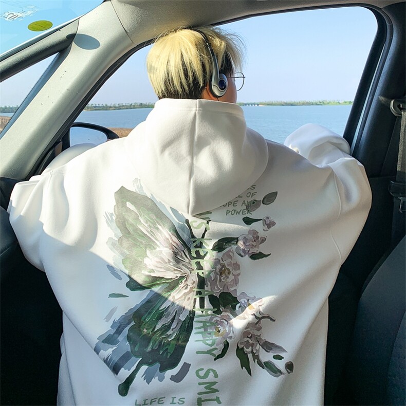 直播460g重磅纯棉连帽卫衣潮流大码潮牌情侣高品质XZ517A-BK12330,男装卫衣,星座517A
