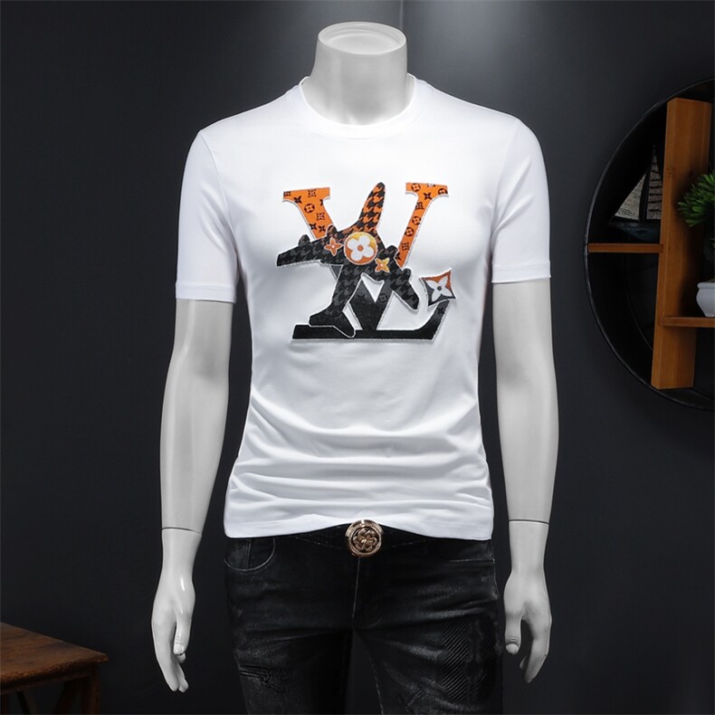 欧货短袖t恤男士2025新款夏季高级感丝光棉T恤24060-P80，男装T恤，电商D316