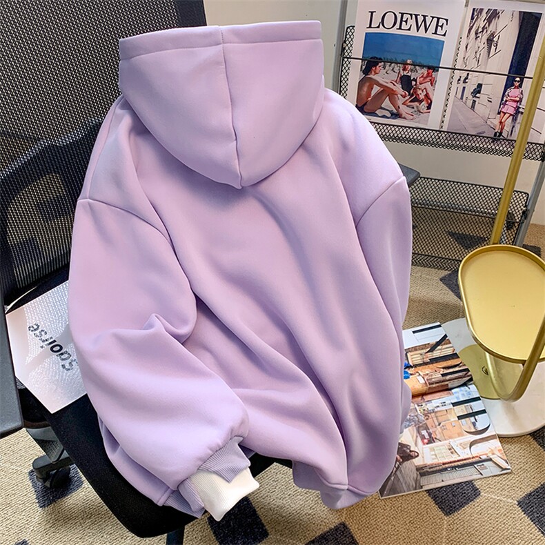 380克华棉美式复古毛巾绣宽松圆领连帽卫衣外套E706-P45,女装短外套,星座911-2(原星座613-2）