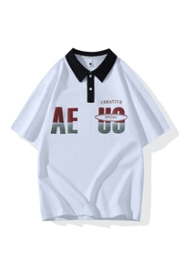 25065-特P40夏季休闲时尚T恤男短袖打底衫学生宽松翻领短袖POLO衫图片