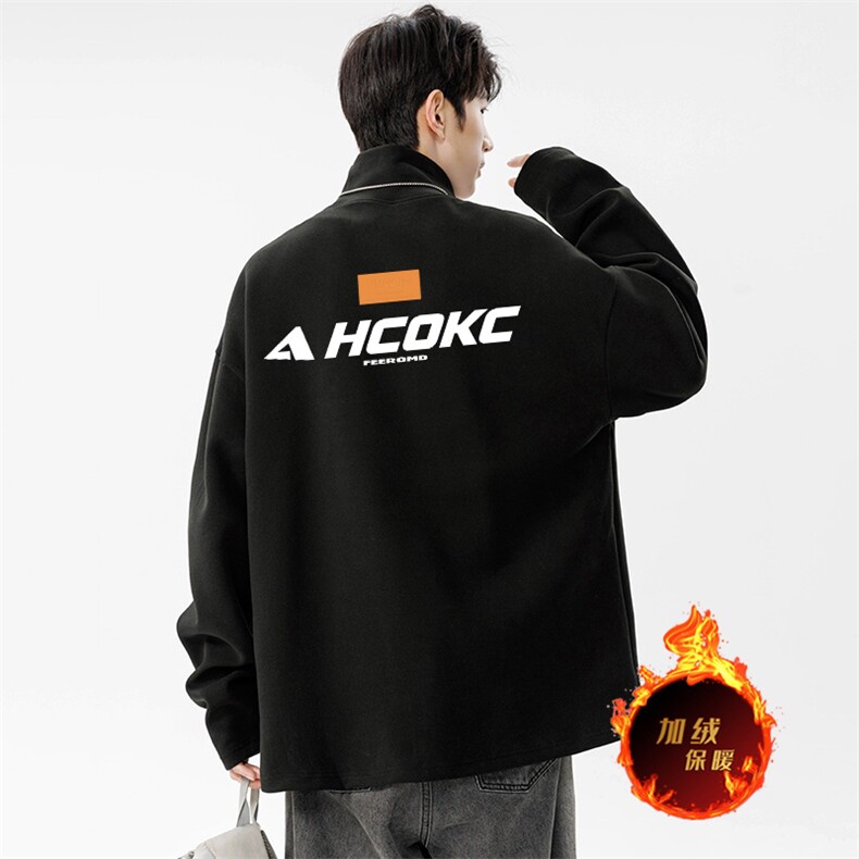 一件过冬重磅保暖针织衫德绒加绒加厚卫衣半高领打底长袖T恤DR67,男装T恤,电商A486