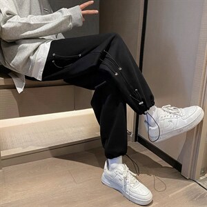 ！21早春新款男士休闲卫裤学生百搭简约运动裤子K2026K45图片