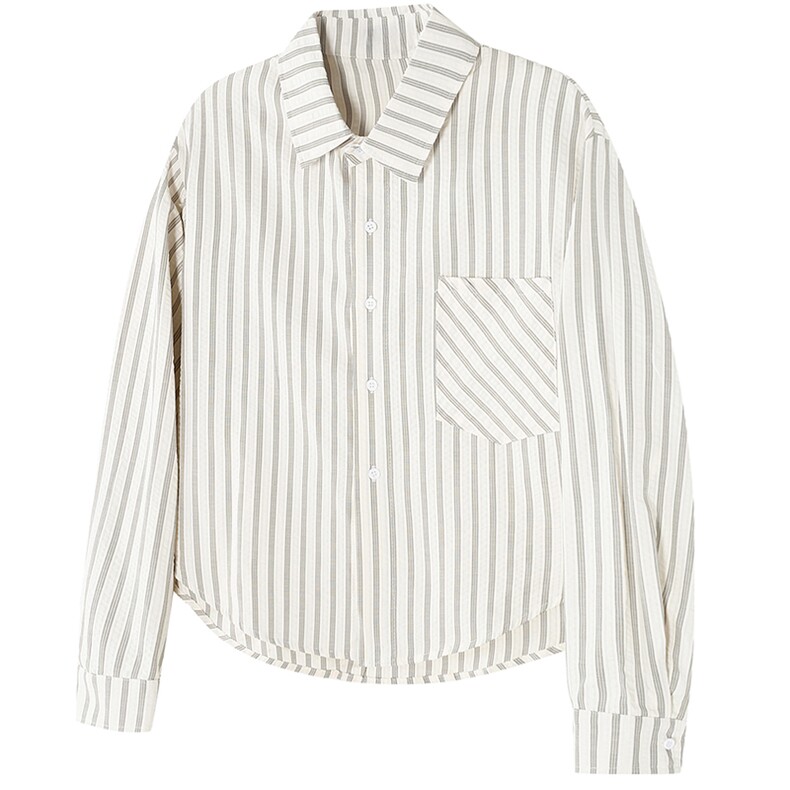 美式潮牌高街复古泡泡纱竖条纹日系肌理长袖衬衫男女休闲宽松衬衣，男装衬衫，电商A443