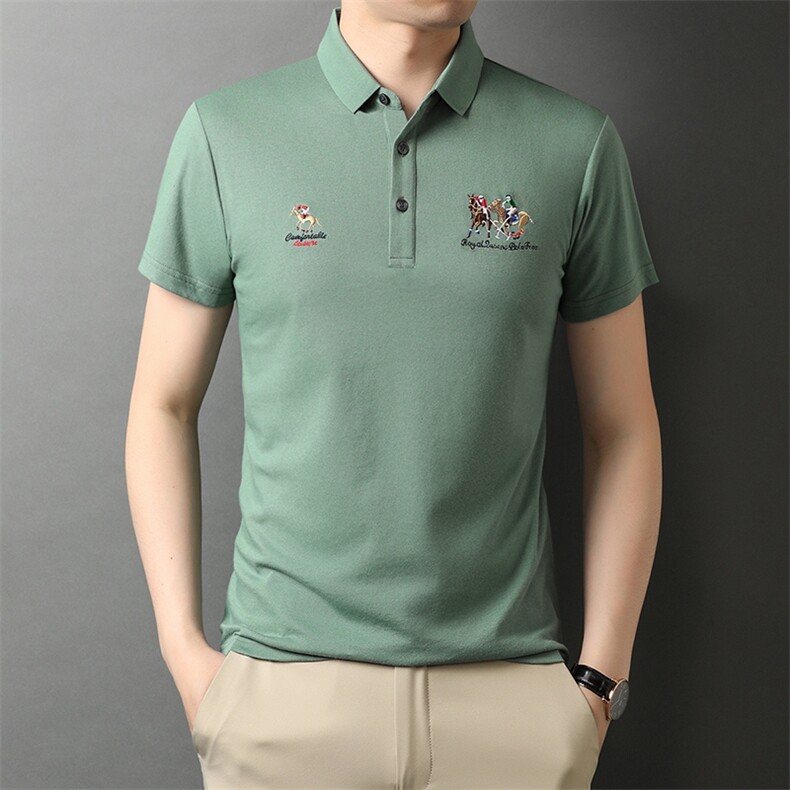 POLO衫男士短袖t恤翻领2023夏季新款潮牌休闲商务男装上衣,男装T恤,电商B212（原钱塘6029）
