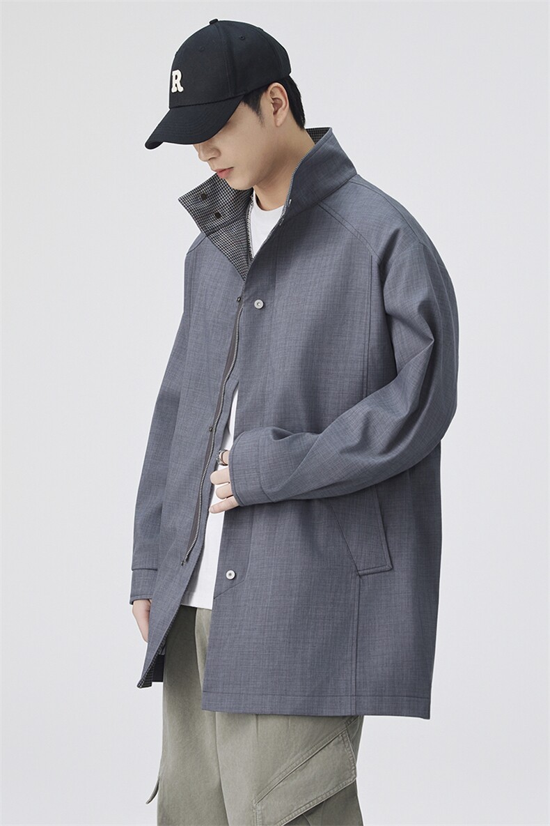 秋季新款现货中长款夹克男风衣外套DSA157B-JK7991-特P85,男装夹克,电商A157B