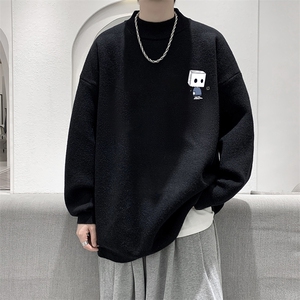 半高领毛衣男大码胖子针织衫毛线衣 M18400-P45 加绒款-P65图片