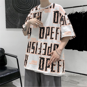 特P20控39 高品质 夏季新款复古纯棉印花圆领短袖T恤 TC0图片