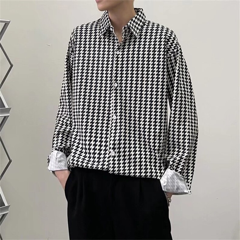 C167-P28ins潮流潮长袖标准时尚青春流行文艺方领衬衫,男装衬衫,电商B323A