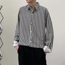 C167-P28ins潮流潮长袖标准时尚青春流行文艺方领衬衫，男装衬衫，电商B323A