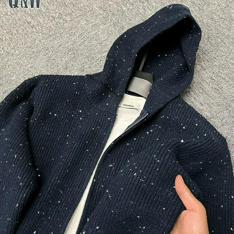毛衣拉链连帽开衫外套男秋冬潮休闲毛衣外搭针织衫加厚慵懒风网图,男装针织衫/毛衣,星座302B