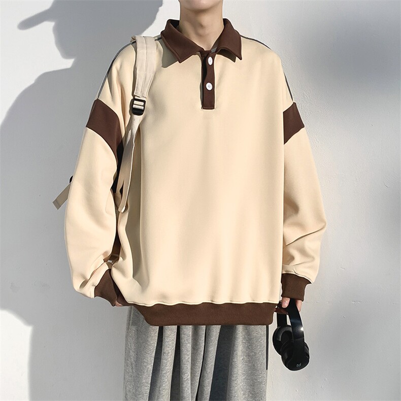 W6483-P45光影墙秋季新款300克翻领宽松卫衣,男装卫衣,星座109-1