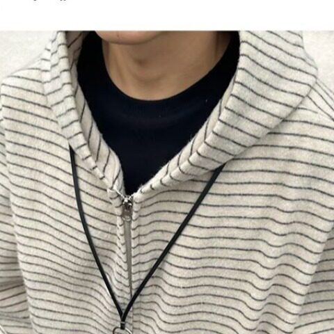美式复古条纹连帽卫衣男秋季高级感复古脉冲风穿搭拉链开衫外套,男装夹克,星座1013-1