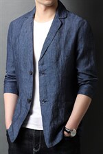 2023春夏新款男士商务休闲薄亚麻小西装男装休闲西服便服单西外套，男装西服，电商B212（原钱塘6029）