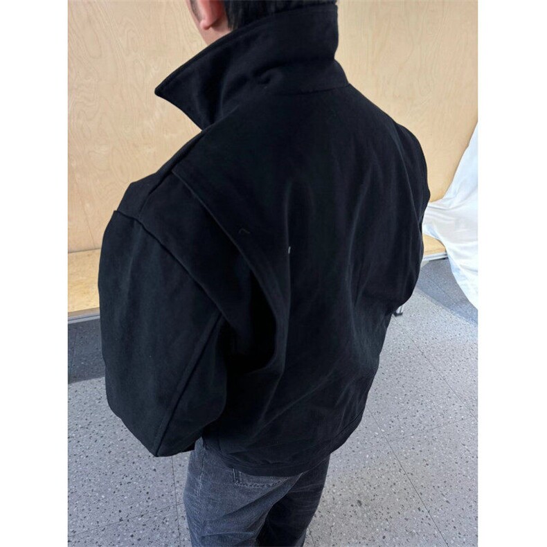 W9371-P90网图现货新款纯色工装夹克美式复古宽松百搭水洗外套,男装夹克,星座1608-2