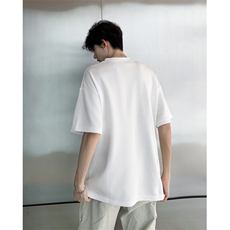 潮短袖T恤男夏季街头潮牌设计拉链拼接重磅上衣1001-1-TX1-P45，男装T恤，星座1001-1