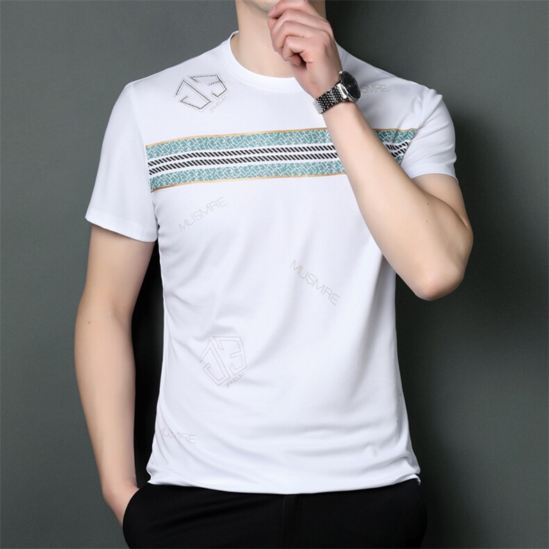 SQY9818男式2023年夏季新款T恤男短袖商务时尚休闲体恤男装P55,男装T恤,电商B360