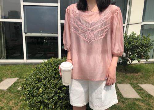 天丝小衫，女装，橙色恋人