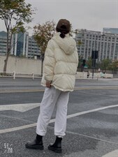 韩版收腰羽绒服，女装羽绒服，玩美