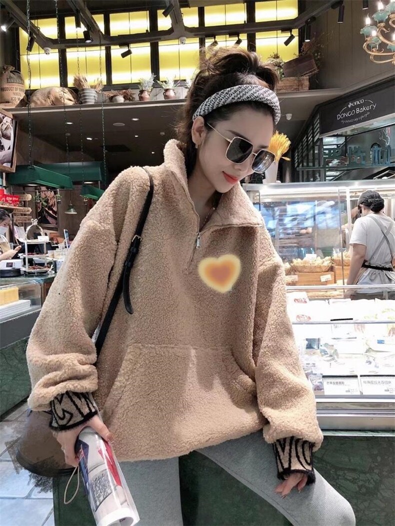 颗粒绒加厚卫衣，女装卫衣/绒衫，一杭