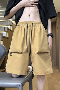 港风工装休闲裤高街五分裤宽松沙滩裤直通短裤DK307 P28图片