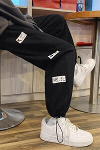 2023春季新款男士休闲裤百搭学生宽松印花卫裤K2035P45图片