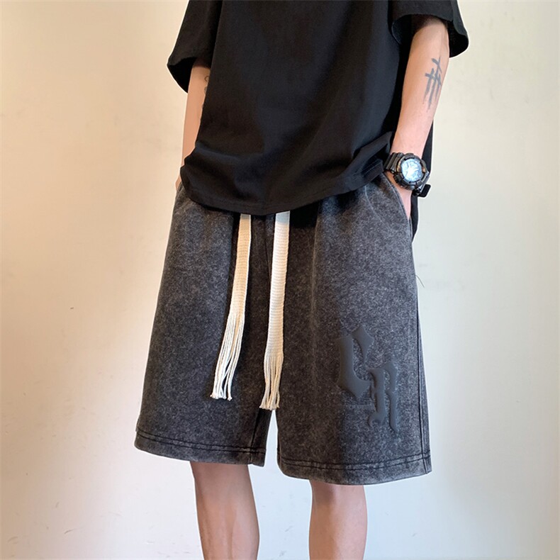 2023夏季高级感320克重磅发泡短裤ins潮牌五分裤XD22911-P45,男装休闲裤,电商A042