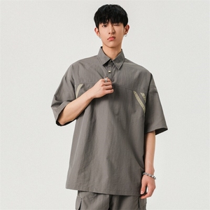 美式休闲2025年夏季新款潮流套头百搭短袖衬衫男A406 C5330 特P35图片